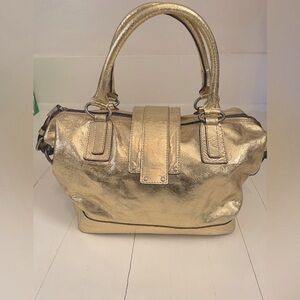 You’re So Golden! SHIH gold leather bag.
